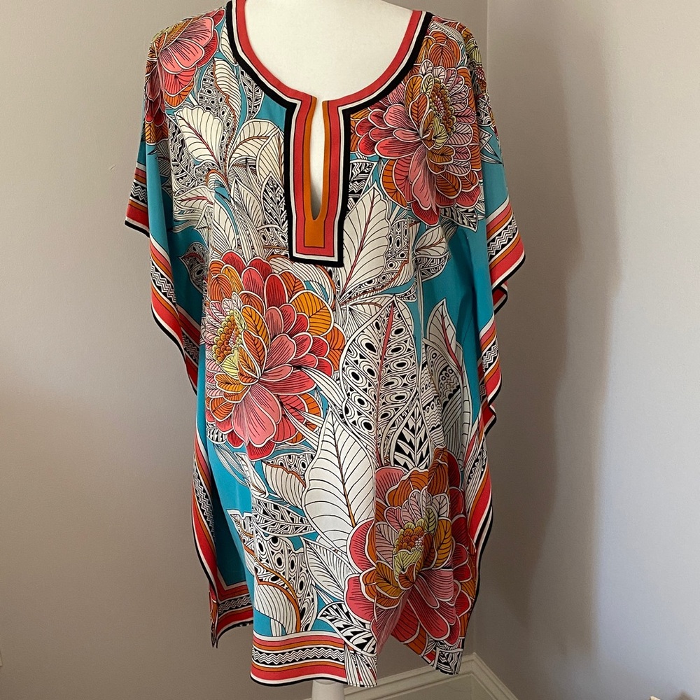 Trina Turk Multicolor Floral Tunic Top